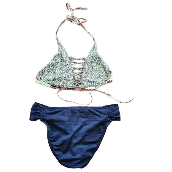 Billabong Luv Lost Reversible Swimwear Top Mossimo Blue Bikini Bottom - Picture 9 of 14